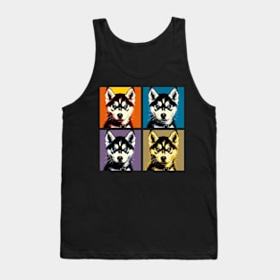 Pop Retro Siberian Husky Art - Cute Puppy Tank Top